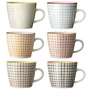 BLOOMINGVILLE Set 6 hrnků s uchem CARLA 300 ml 217015