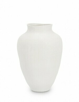 BIZZOTTO bílá keramická váza PAPYRUS 29 cm 0501457