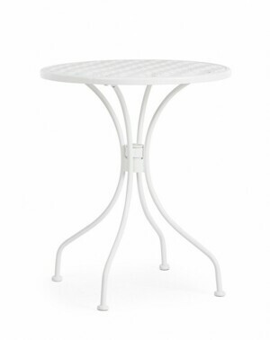 BIZZOTTO kulatý zahradní kovový stůl LIZETTE bílý ø60 cm 0802969