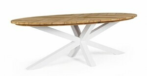 BIZZOTTO Oválný zahradní stůl PALMDALE 240x100cm bílé nohy 0804740