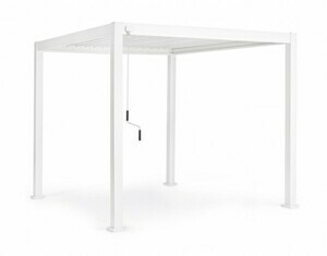 BIZZOTTO Bílá hliníková pergola s uzavíracími lamelami OCEAN 3x3 m 0795773