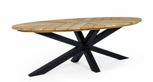 BIZZOTTO Oválný zahradní stůl PALMDALE 240x100 cm černé nohy 0804741