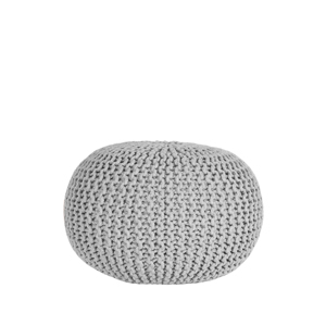 LABEL51 pletený puf GEBREID světle šedý M Color: Light grey SH-24.049