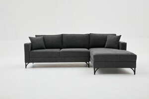 Hanah Home Rohová pohovka BERLIN antracitová pravá 258 cm 825BLC2806