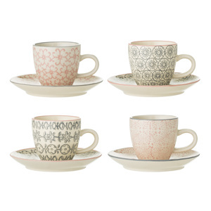 BLOOMINGVILLE Set 4 espresso šálků CECILE 90 ml 21100645