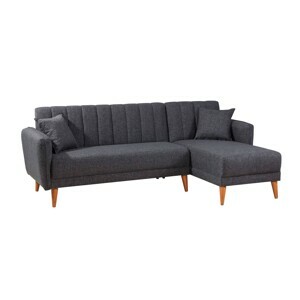 Atelier del sofa Rozkládací rohová pohovka AQUA tmavě šedá pravý roh 867UNQ1404