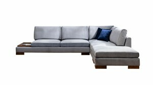 Hanah Home Rohová pohovka TULIP tmavě šedá pravý roh s pufem 560ARE1162