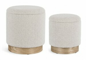 BIZZOTTO Set 2 pufů ZOYA světle šedé 0721606