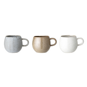 BLOOMINGVILLE Set 3 hrnků s uchem ADDISON 500 ml šedý 82043394