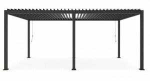BIZZOTTO Antracitová hliníková pergola s uzavíracími lamelami OCEAN 3,6x6 m 0795783