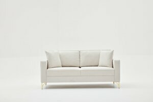 Hanah Home Dvoumístná pohovka BERLIN krémová se zlatou 180 cm 825BLC2791