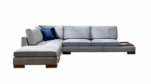 Hanah Home Rohová pohovka TULIP tmavě šedá levý roh s pufem 560ARE1164