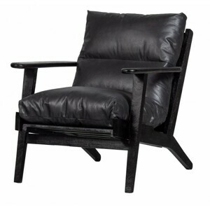 BePureHome Kožené křeslo HOUSTON černé 373975-Z