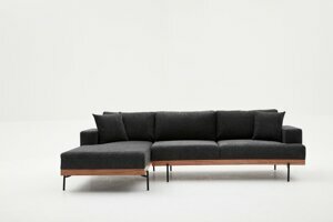 Hanah Home Rohová pohovka LIVA tmavě šedá levá 287 cm 825BLC2813