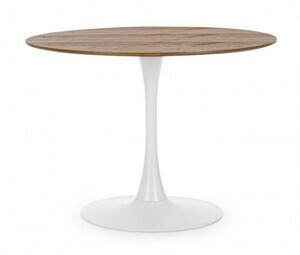 BIZZOTTO Hnědo-bílý kulatý stůl BLOOM 100 cm 0732978