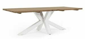 BIZZOTTO Zahradní jídelní stůl RAMSEY 240x100cm bílé nohy 0804456