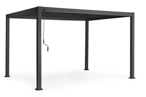 BIZZOTTO Antracitová hliníková pergola s uzavíracími lamelami OCEAN 3x4m 0795772