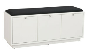 Rowico bílá lavice s úložným prostorem CONFETTI a černým sedákem 106 cm 103763
