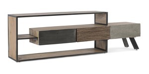 BIZZOTTO Dřevěný TV stolek MANCHESTER tmavý 195 cm 0746641