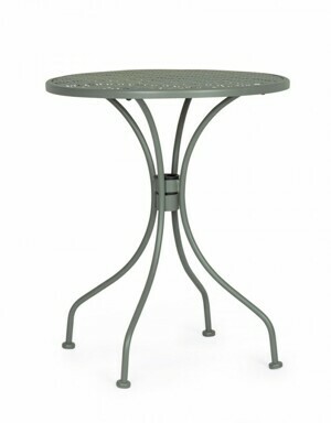 BIZZOTTO zahradní kovový stůl LIZETTE tmavě zelený ø60 cm 0802971