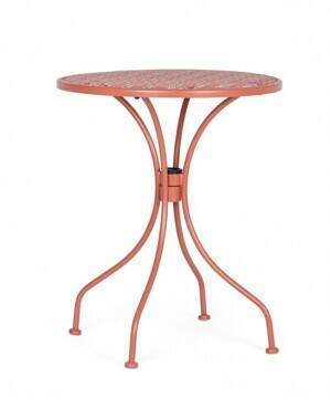 BIZZOTTO kulatý zahradní kovový stůl LIZETTE červený ø60 cm 0802970