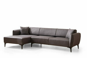 HANAH HOME rohová pohovka BELISSIMO vlevo tmavě šedá 560ARE1801