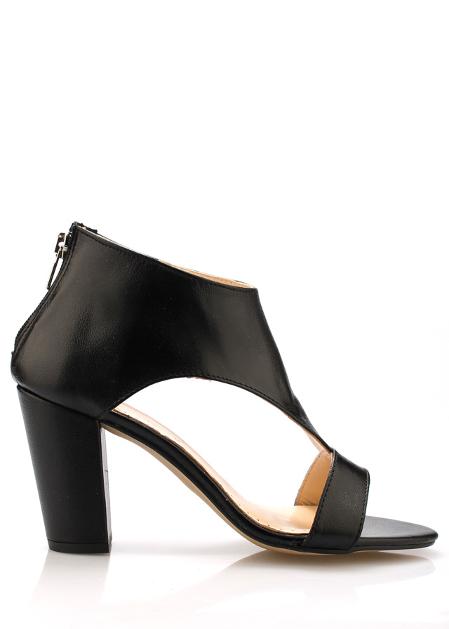 Černé kožené elegantní boty na podpatku Maria Jaén - 36