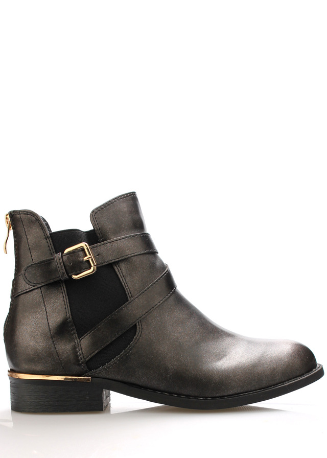 Černé lesklé boty se zlatým podpatkem Claudia Ghizzani - 39