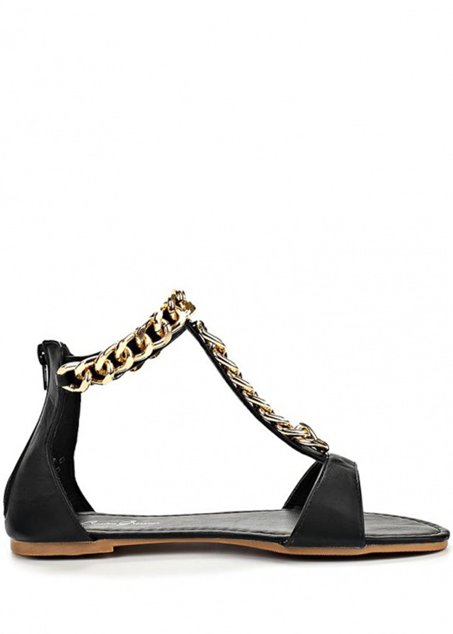 Vyšší černé sandály s řetězem Claudia Ghizzani 36