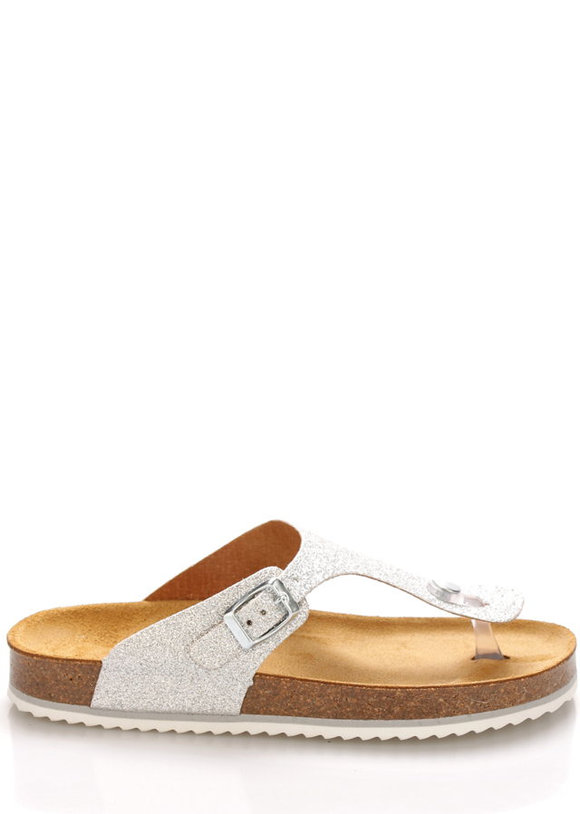 Stříbrné kožené zdravotní pantofle EMMA Shoes - 36