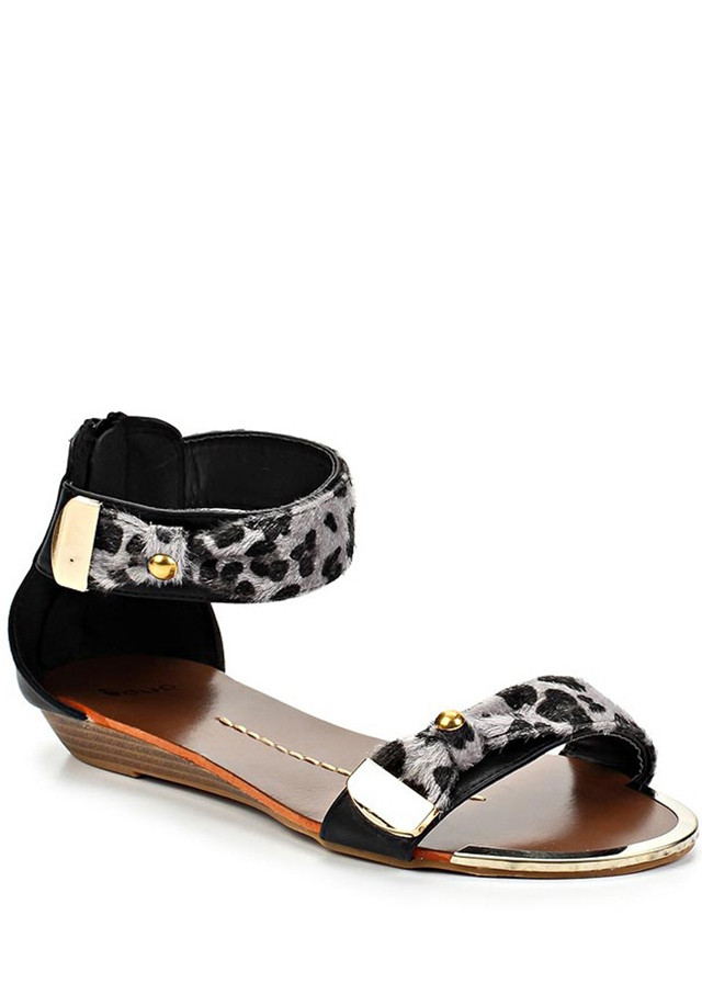 Černé leopardí sandálky Timeless Sarah 38