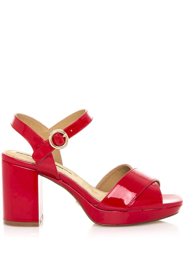 Červené lesklé páskové sandály Maria Mare