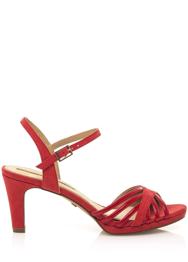 Červené sandály na nízkém podpatku Maria Mare 36