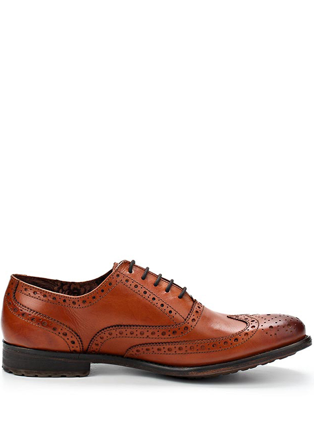 Hnědé kožené boty Oxford Paolo Vandini 44