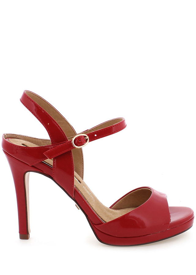 Červené lesklé sandály na podpatku MARIA MARE