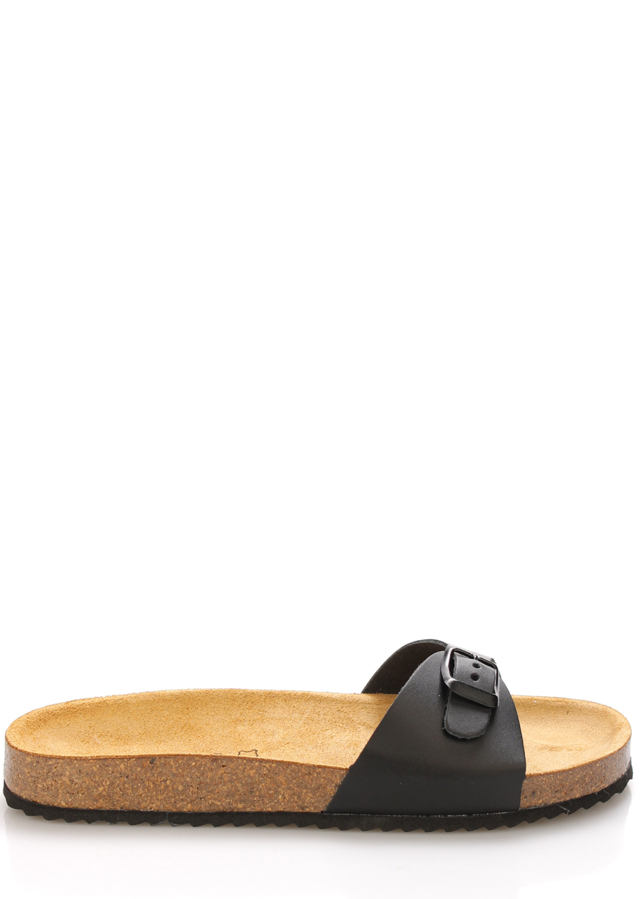 Černé nízké kožené zdravotní pantofle EMMA Shoes 36 - 36 - 80% korek - 20% guma