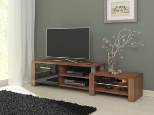 TV stolek MOLONG, švestka wallis/černý lesk, 5 let záruka