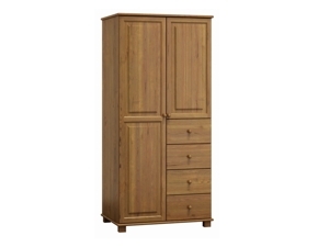 Skříň kombinovaná 2D BHAGIRA 3, šíře 80 cm, masiv borovice, moření: dub