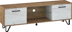 Televizní stolek PRUDHOE 160, craft zlatý/craft bílý, 5 let záruka