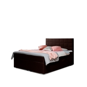 Boxspring HIRSUTA 04 140x200, hnědá látka