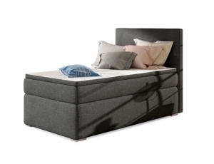 Postel boxspring NAMBUL 90x200 cm, pravá, tmavě šedá látka
