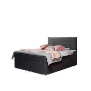 Boxspring HIRSUTA 01 180x200, tmavě šedá látka