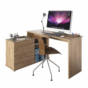 Univerzální rohový psací stůl NOTERI, dub artisan