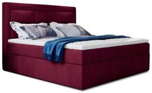 Boxspring KORBELA 17 180x200, vínově červená látka