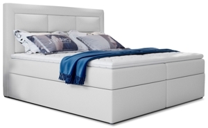 Boxspring KORBELA 23 140x200, bílá ekokůže