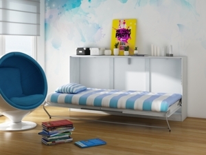 Sklápěcí postel CEDUNA, craft bílý/grafit, 5 let záruka