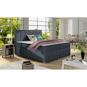 Boxspring HIRSUTA 09 180x200, modrá látka