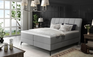 Boxspring PLANIFLORA 07 180x200, světle šedá látka