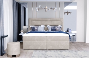 Boxspring KORBELA 19 140x200, středně šedá látka