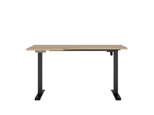 Elektricky polohovatelný psací stůl BELLARMINO 140x90 cm, levý, dub artisan